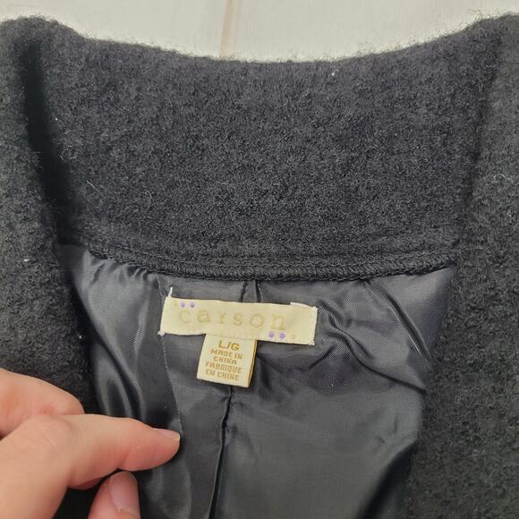 Vintage Carson wool coat zip up embroidered winter art Icelandic - Picture 5 of 10